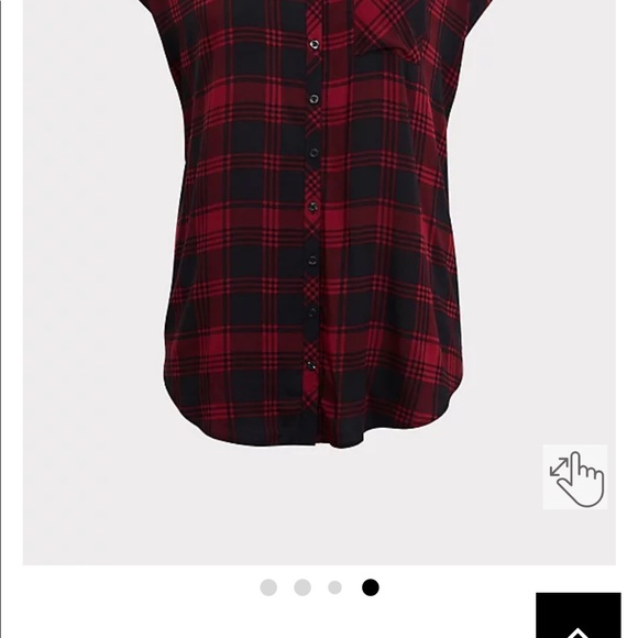 Short sleeved plaid challis dolman top - Picture 3 of 6